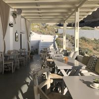 Seating at Katharos Lounge in Santorini