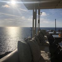 Ocean view at Katharos Lounge in Santorini