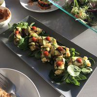 Zucchini rolls  at Katharos Lounge in Santorini