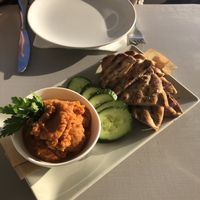 Pita and Hummus at Katharos Lounge in Santorini