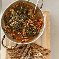 Vegan Shashuka at Katharos Lounge in Santorini