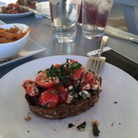 Bruschetta 😍 at Katharos Lounge in Santorini
