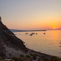 Sunset view from the resturant at Katharos Lounge in Santorini