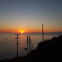 Sunset views at Katharos Lounge in Santorini