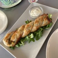 Phyllo roll at Katharos Lounge in Santorini