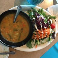 Soup and salad at Thrive Diner in Pittsfield