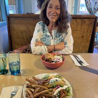 Street tacos and Spicy Tofu bowl with grapefruit probiotic soda.   at Thrive Diner in Pittsfield