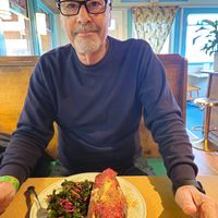 Mockball sandwich on pretzel roll at Thrive Diner in Pittsfield