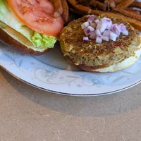 Crabby cake burger at Thrive Diner in Pittsfield
