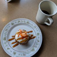 Raw carrot cake and pour-over coffee at Thrive Diner in Pittsfield