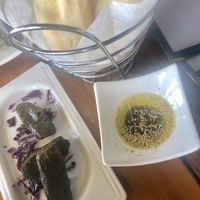 Grape Leaves and Fresh Bread at Kareem's in Naples