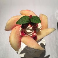 Peach parfait at Wired Bonbon in Tokyo