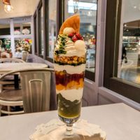 Ridiculously good vegan matcha parfait at Wired Bonbon in Tokyo