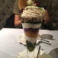 Matcha azuki bean parfait  at Wired Bonbon in Tokyo