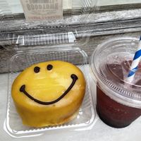 mango donut and hibiscus soda at The Little Bakery in Tokyo