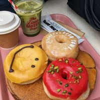 Raspberry, mango and glazed donuts at The Little Bakery in Tokyo
