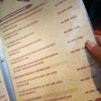 Page 2 at V-Cuisine in Hanoi