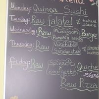 Raw food menu (July 2014) at Unlimited Health in Amsterdam