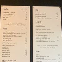 Menu at SUE Bakery in Rotterdam