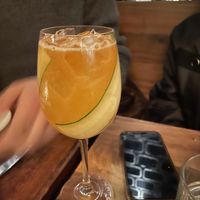 Really tasty cocktail, the Tygra, made with a rum spirit, ginger beer, cucumber and a bunch of other things    at Barcelona Wine Bar in Brookline