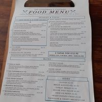 Full menu at The Fisherman's Cottage in Reading