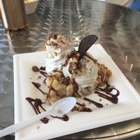 Caramel apple ice cream sundae  at Divine Dips Ice Creme in Los Angeles