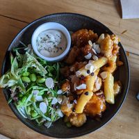 Fried chicken and cauliflower - very sweet at Lui.Boss in Preston