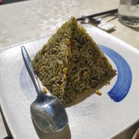 Toon and pine nut rice at LianHua - Lotus Veg Cafe in Suzhou