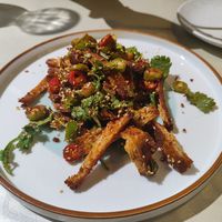 Spicy "chicken skin" at LianHua - Lotus Veg Cafe in Suzhou
