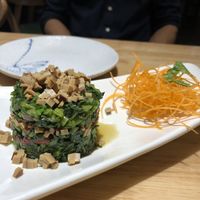 Vegetables and mock ham  at LianHua - Lotus Veg Cafe in Suzhou