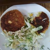 Chickpea patties at Kurkuma in Krasnodar