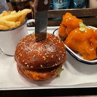 Buffalo Chik‘N Burger & Cauliflower Hot Wings  at BrewDog - Lothian Rd in Edinburgh