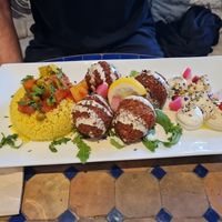 Falafel platter w hummus and rice  at Za Zaa - Petersgraben in Basel
