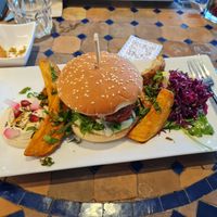  egan burger w salad and wedges  at Za Zaa - Petersgraben in Basel