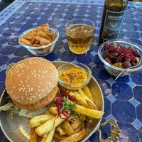 Za'atar Fries, Burger, Olives at Za Zaa - Petersgraben in Basel