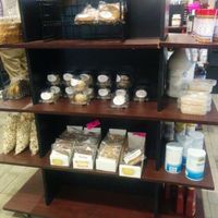 Packaged goods, all vegan at Sunshine's Health Food Store and Vegetarian Deli in Houston