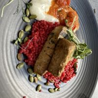Grilled tofu with beetroot couscous  at Stone's in Helsinki