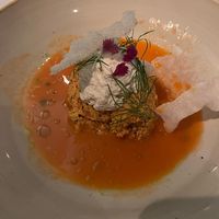 carrot lax tatar with horseradish foam  at HILTL - Sihlstrasse in Zurich