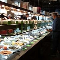 One of many food bars.  at HILTL - Sihlstrasse in Zurich