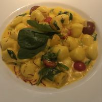Rainbow colored Gnocchi at HILTL - Sihlstrasse in Zurich