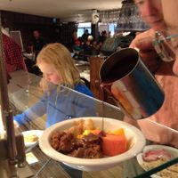 chocolate sauce on vegan desserts at HILTL - Sihlstrasse in Zurich