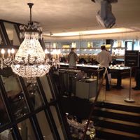 stairwell and upstairs buffet at HILTL - Sihlstrasse in Zurich