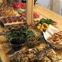 Open buffet breakfast with so many vegan options at Base Bungalows  in Antalya