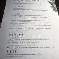 Vegan menu - March 2019 at The Cromwell Cottage in Kislingbury