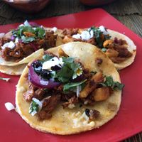 Tacos al pastor  at La Garnacheria Vegana in Cuernavaca