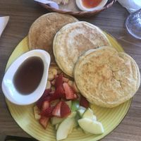 Vegan pancakes   at Cafe del Mundo in La Paz