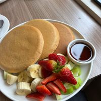 Vegan chia pancakes at Cafe del Mundo in La Paz