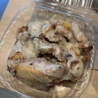 Cinnamon Roll is to die for. Gluten Free & Vegan with Chocolate Chips 🤤  at E+ROSE Wellness Cafe - Gulch in Nashville