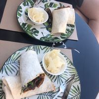 Vegan doner kebab wraps made with seitan and so yummy  at Vegan a la Turca in Bodrum