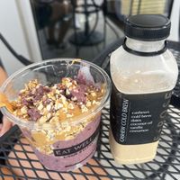 Pro bowl and cold brew- both delicious  at E+ROSE Wellness Cafe - Brentwood in Brentwood